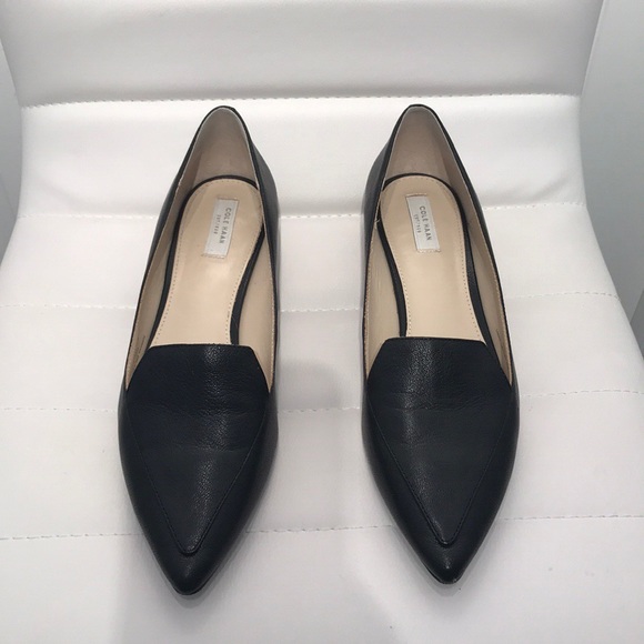 Cole Haan Shoes - Cole Haan Black Leather Pointed Toe Flats